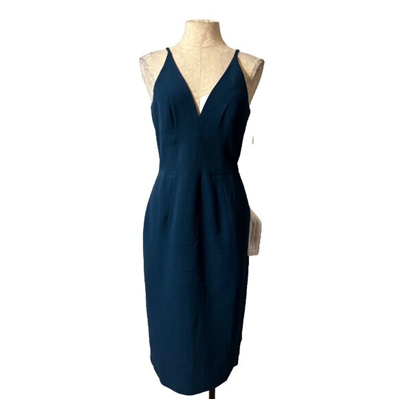 Dress The Population Dress Peacock Jade Blue Green L Large  LYLA Washable NWT - Picture 5 of 11